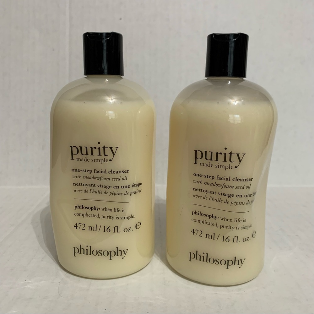 2 Philosophy PURITY MADE SIMPLE one-step facial cleanser 16oz each